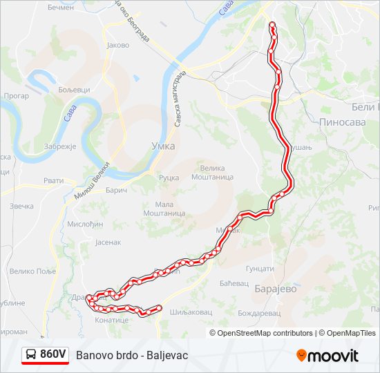 860V autobus mapa linije