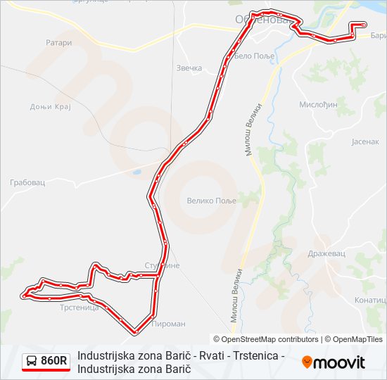 860R autobus mapa linije