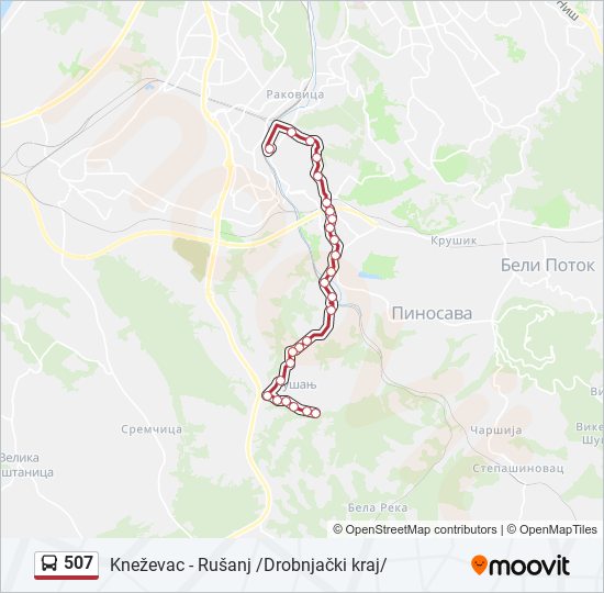 507 bus Line Map