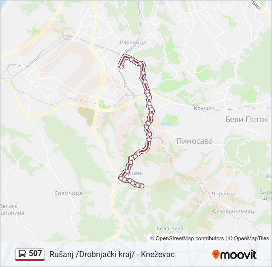 507 bus Line Map