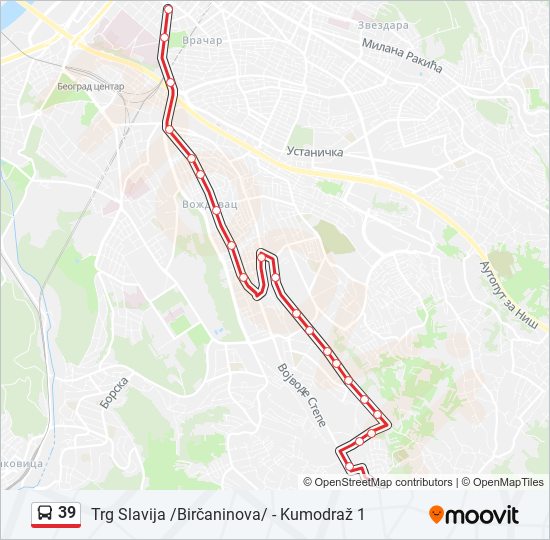 39 autobus mapa linije