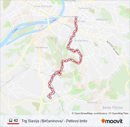 42 bus Line Map