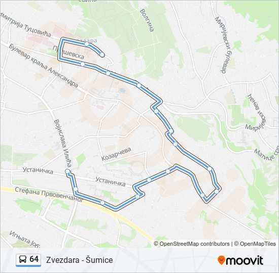 64 bus Line Map