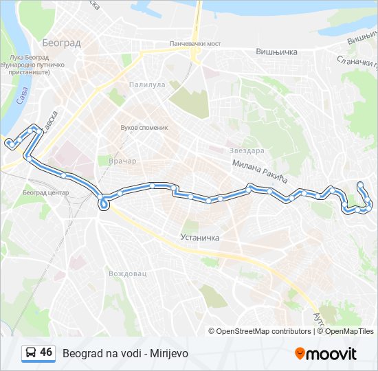 46 bus Line Map