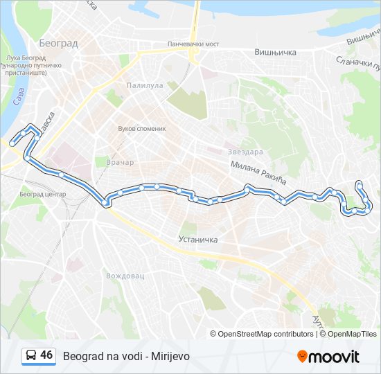 46 bus Line Map