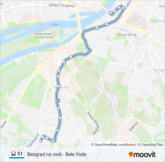 51 bus Line Map