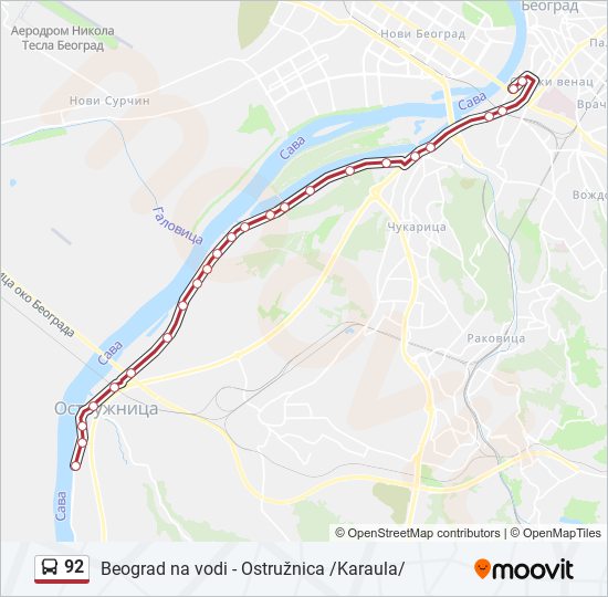 92 bus Line Map