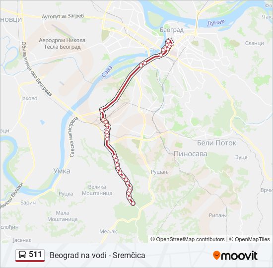 511 autobus mapa linije