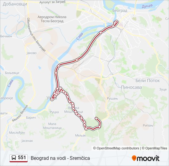 551 bus Line Map