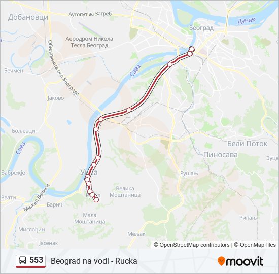 553 bus Line Map