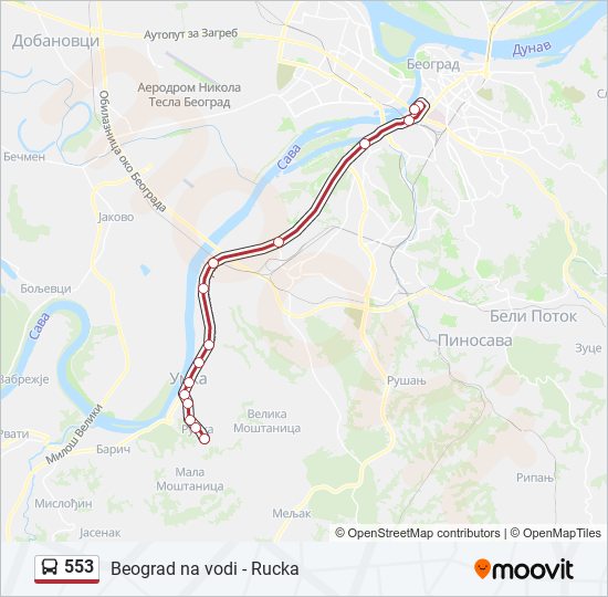 553 autobus mapa linije