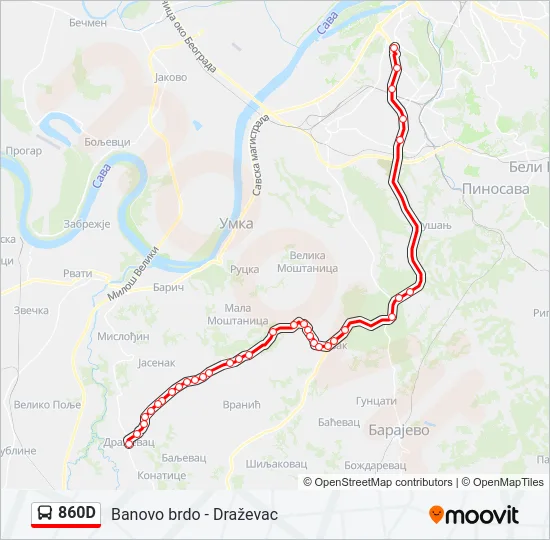 860D  mapa linije