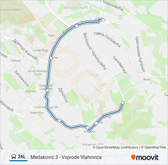 26L bus Line Map