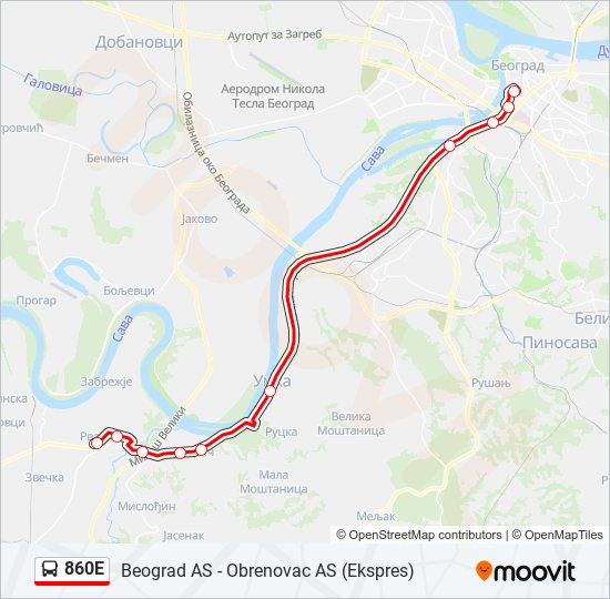 860E bus Line Map