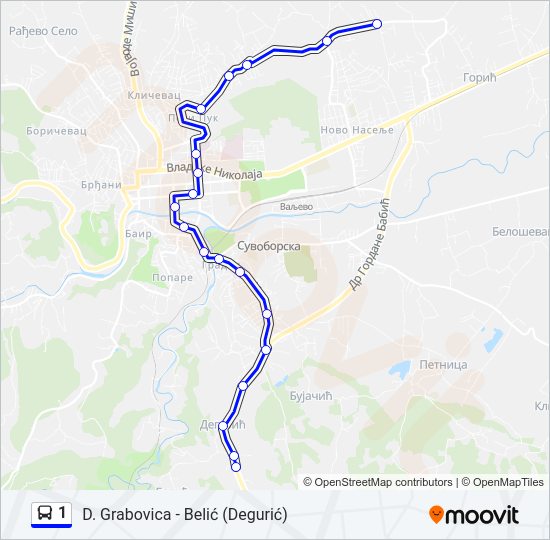 1 Bus Line Map
