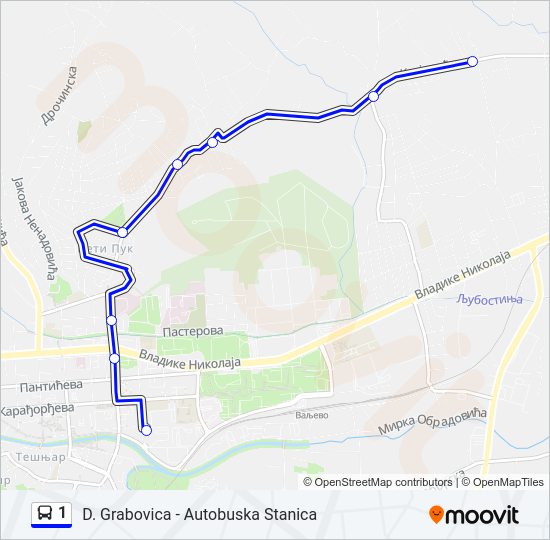 1 autobus mapa linije