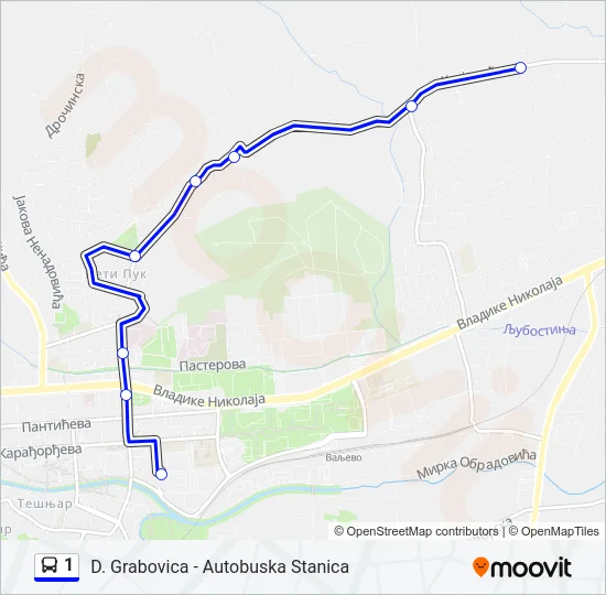 1 Bus Line Map