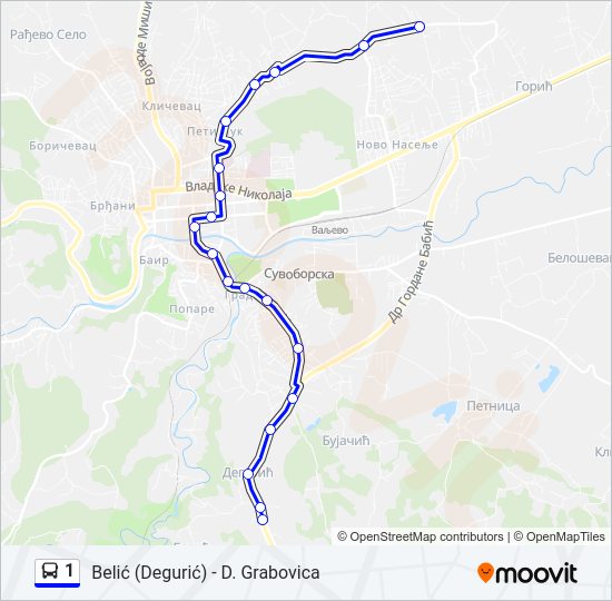 1 Bus Line Map