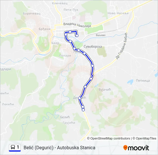 1 Bus Line Map