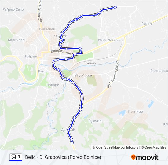 1 autobus mapa linije