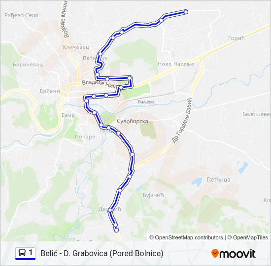 1 Bus Line Map