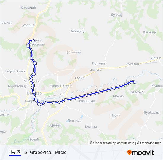 3 autobus mapa linije