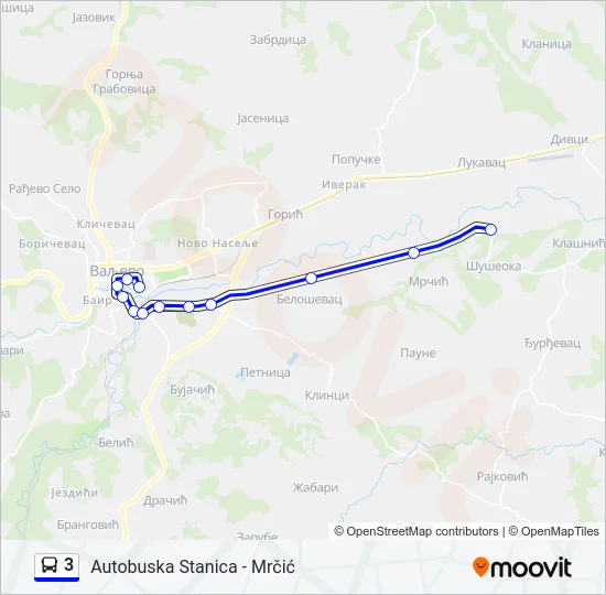 3 Bus Line Map