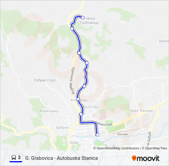 3 Bus Line Map
