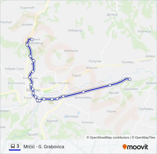 3 Bus Line Map