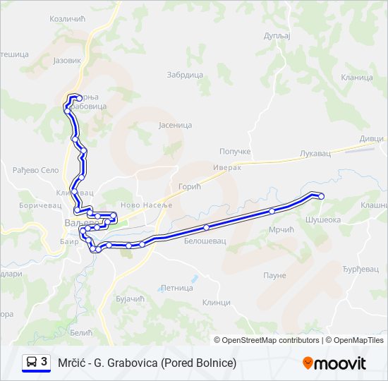 3 autobus mapa linije