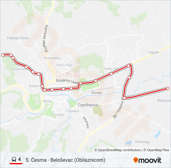 4 autobus mapa linije