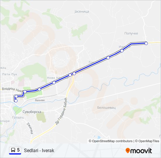 5 autobus mapa linije