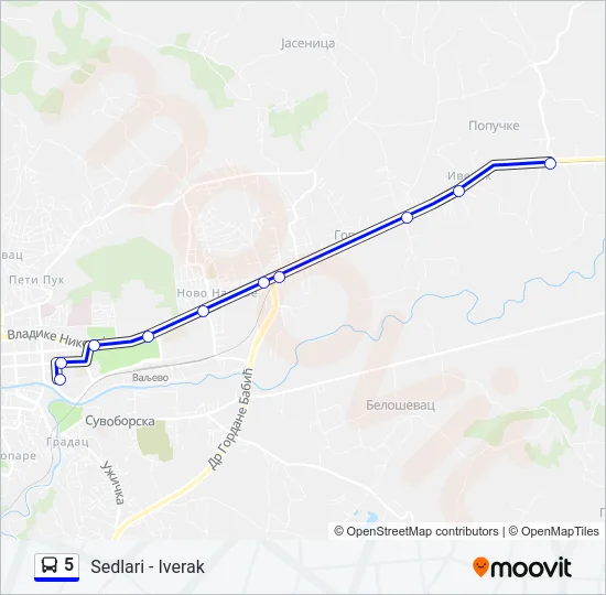 5 Bus Line Map