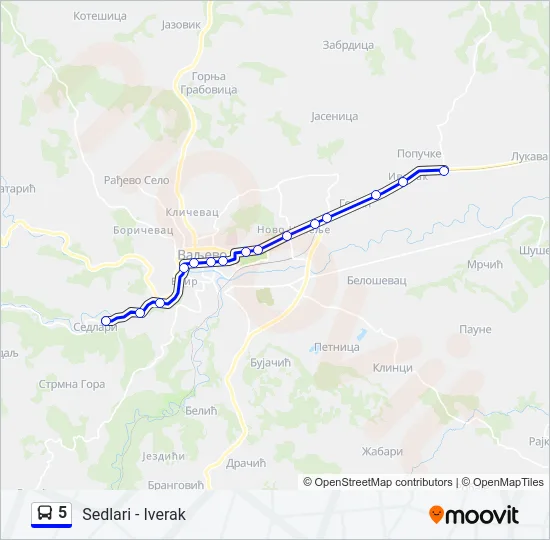 5 Bus Line Map