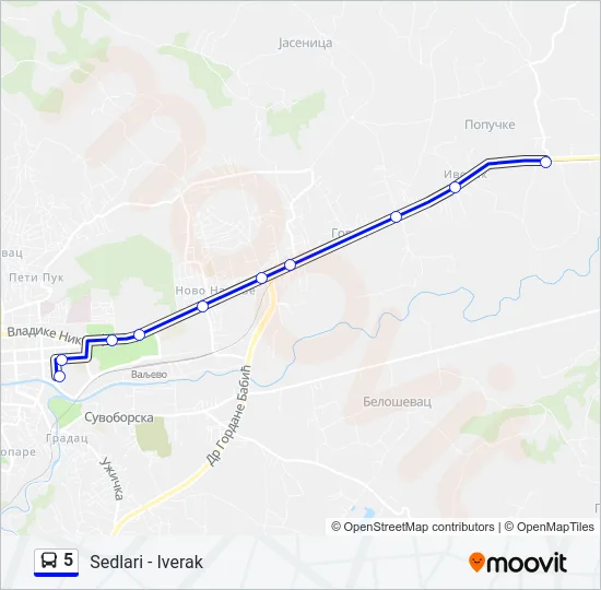 5 Bus Line Map