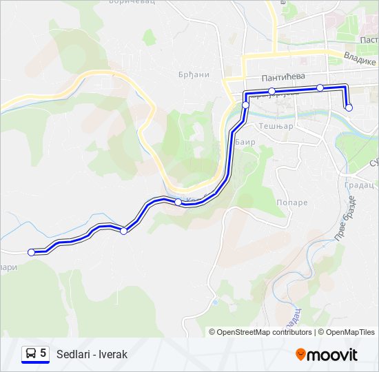 5 autobus mapa linije