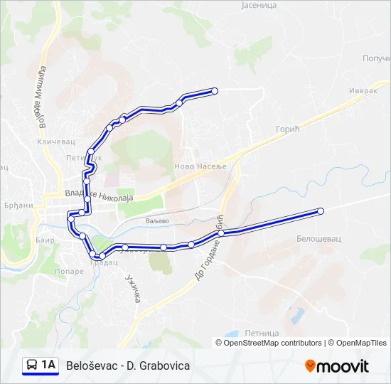 1A Bus Line Map