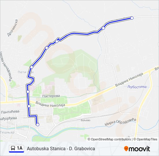 1A bus Line Map