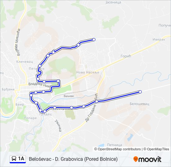 1A bus Line Map