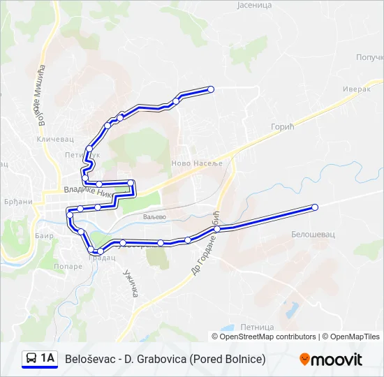 1A Bus Line Map