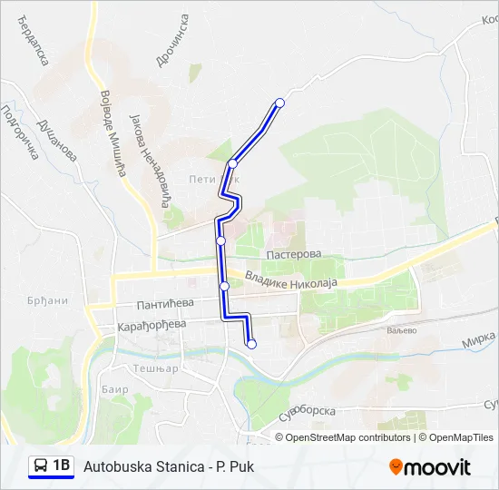 1B Bus Line Map