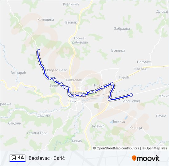 4A autobus mapa linije