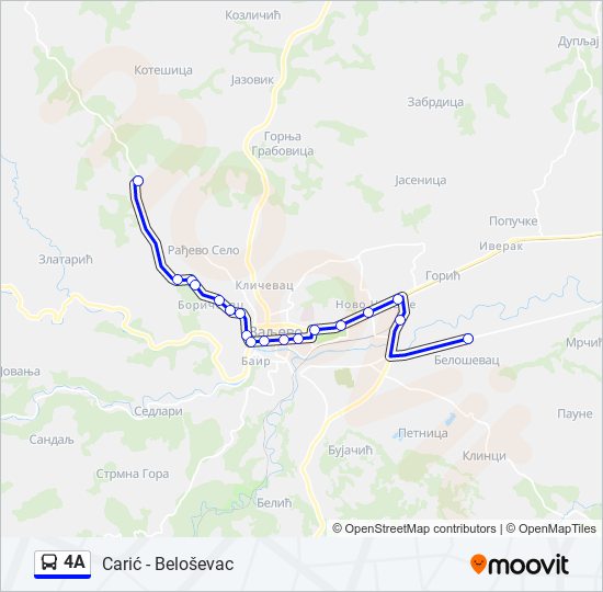 4A bus Line Map