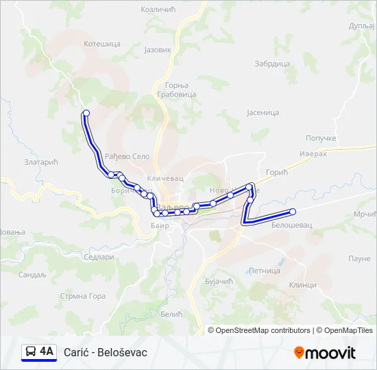 4A autobus mapa linije