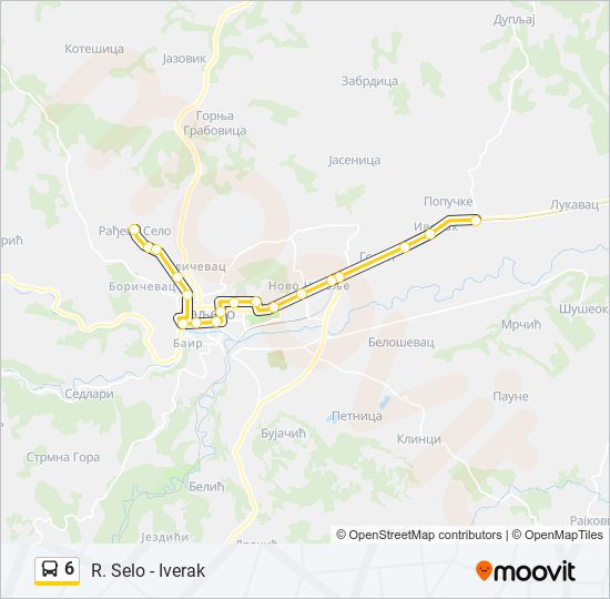 6 bus Line Map