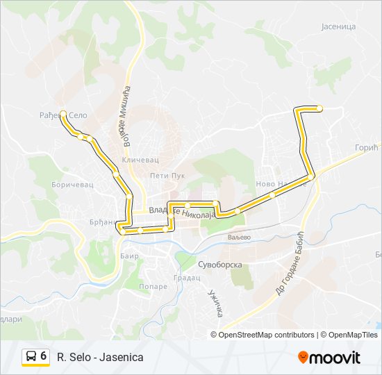 6 bus Line Map