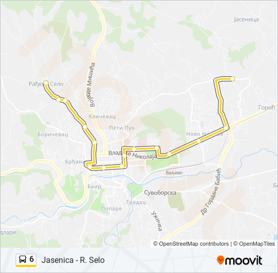 6 autobus mapa linije