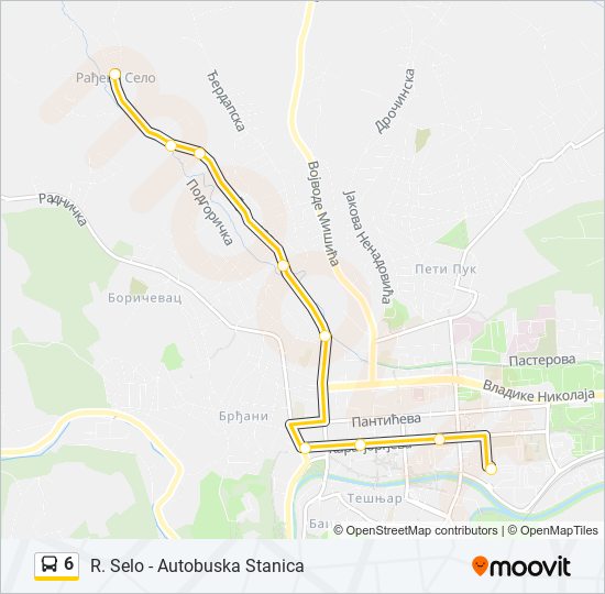 6 bus Line Map