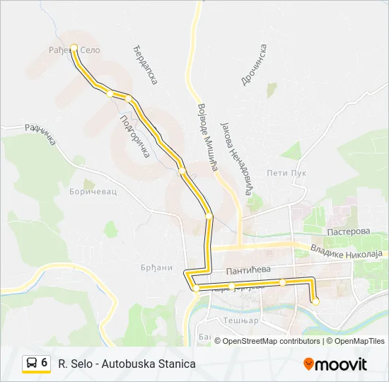 6 Bus Line Map