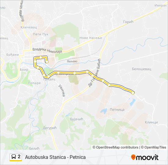 2 autobus mapa linije